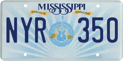 MS license plate NYR350