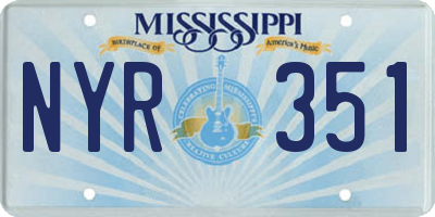 MS license plate NYR351
