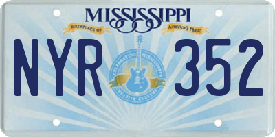 MS license plate NYR352