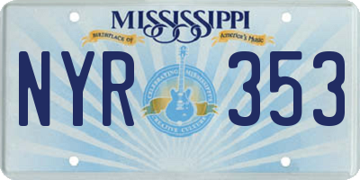 MS license plate NYR353