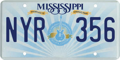 MS license plate NYR356