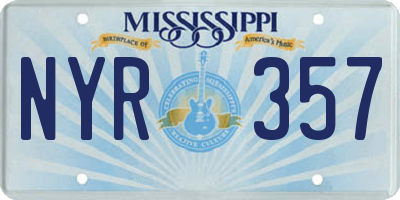 MS license plate NYR357
