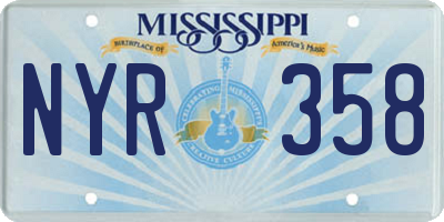 MS license plate NYR358