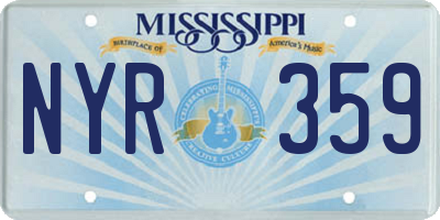 MS license plate NYR359