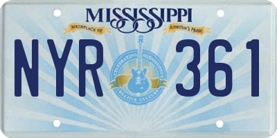 MS license plate NYR361