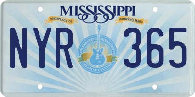 MS license plate NYR365