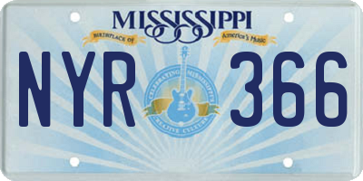 MS license plate NYR366