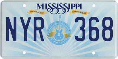 MS license plate NYR368