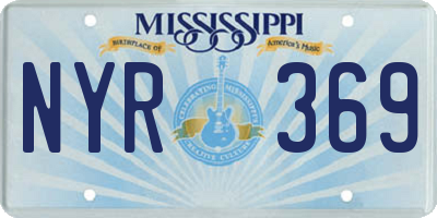MS license plate NYR369