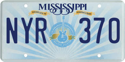 MS license plate NYR370