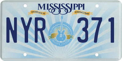 MS license plate NYR371