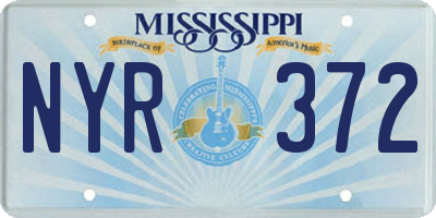 MS license plate NYR372