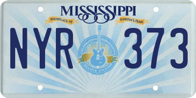 MS license plate NYR373
