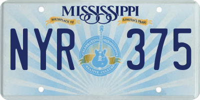 MS license plate NYR375