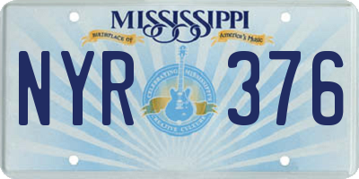 MS license plate NYR376