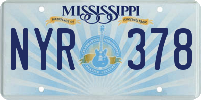 MS license plate NYR378