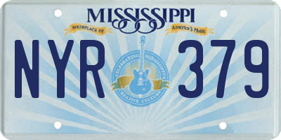 MS license plate NYR379