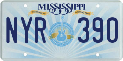 MS license plate NYR390