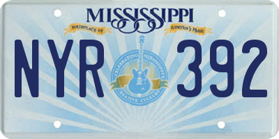 MS license plate NYR392
