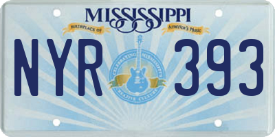 MS license plate NYR393