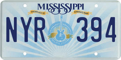 MS license plate NYR394
