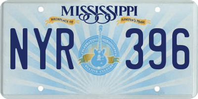 MS license plate NYR396