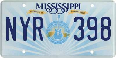 MS license plate NYR398