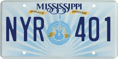 MS license plate NYR401
