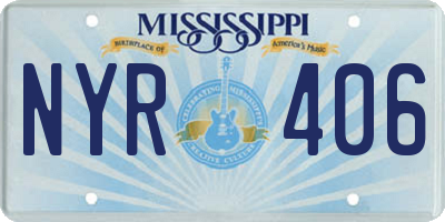 MS license plate NYR406
