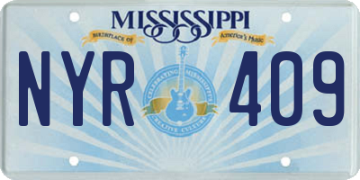 MS license plate NYR409