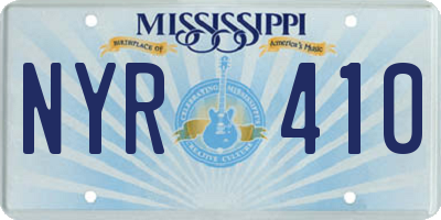 MS license plate NYR410
