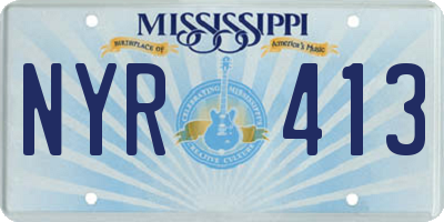 MS license plate NYR413