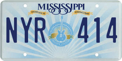 MS license plate NYR414