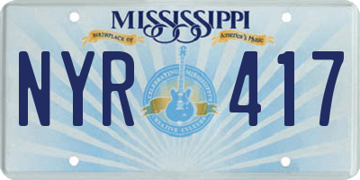 MS license plate NYR417