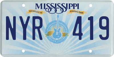 MS license plate NYR419