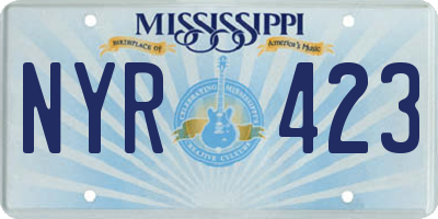 MS license plate NYR423