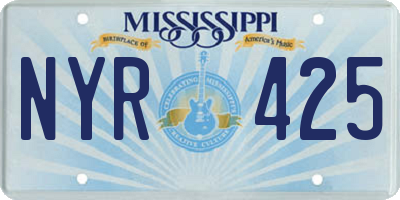 MS license plate NYR425
