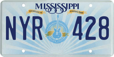 MS license plate NYR428