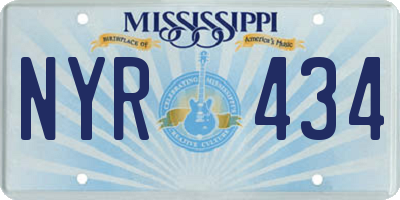 MS license plate NYR434