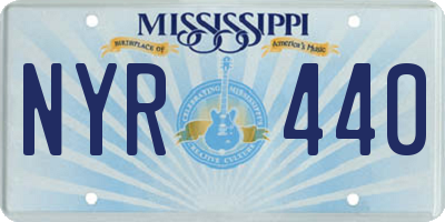 MS license plate NYR440