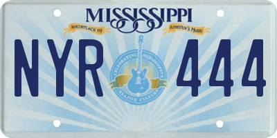 MS license plate NYR444