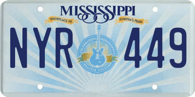 MS license plate NYR449