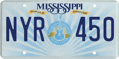 MS license plate NYR450