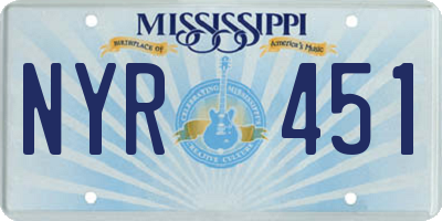 MS license plate NYR451