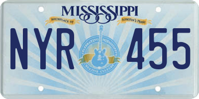MS license plate NYR455