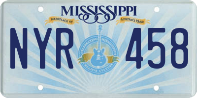 MS license plate NYR458