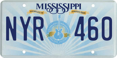 MS license plate NYR460