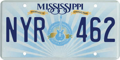 MS license plate NYR462