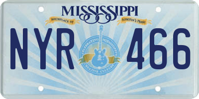 MS license plate NYR466
