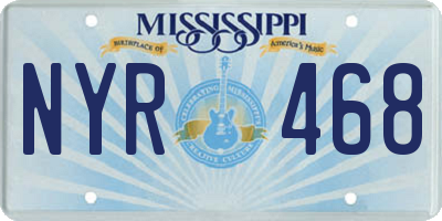 MS license plate NYR468